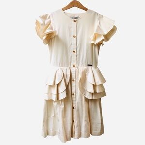 Jesse & James London Off White Ruffle Dress